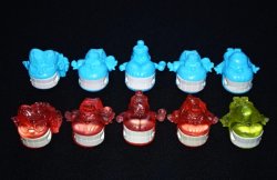 画像1:  かみつきばあちゃん・全5種フルコンプ（水色+クリア）